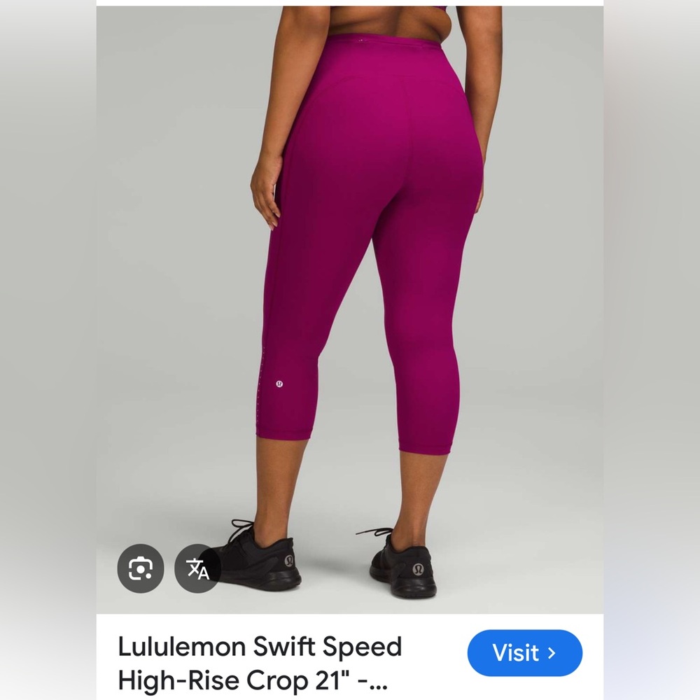 Lululemon Swift Speed 21 inch Fuschia High-Waisted Running Leggings